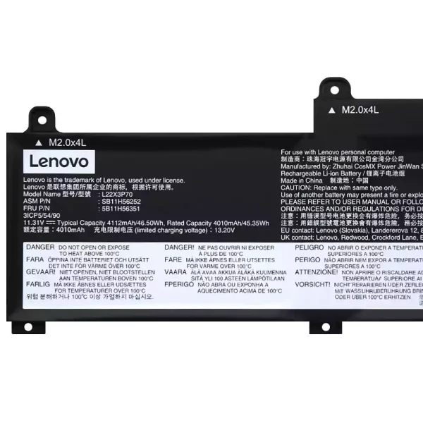 Batería para laptop LENOVO L22B3P70 L22X3P70 L22M3P70 - Image 3