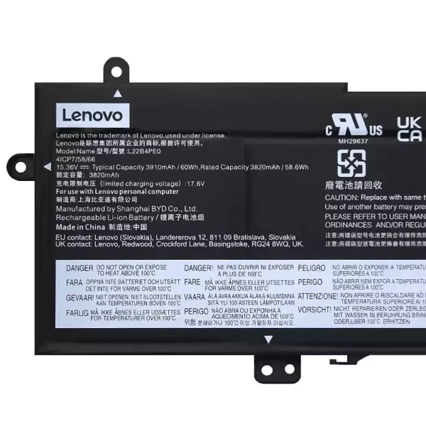 Batería para laptop LENOVO L22B4PE0 L22C4PE0 L22D4PE0 L22M4PE0 - Image 3