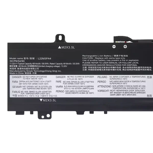 Batería para laptop LENOVO L22M3PA4 L22B3PA4 L22C3PA4 L22B3PA3 L22C3PA3 L22M3PA3 - Image 3