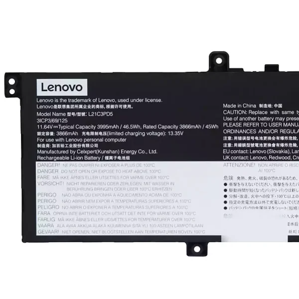 Batería para laptop LENOVO L21C3PD5 L21L3PD5 L21M3PD5 - Image 3