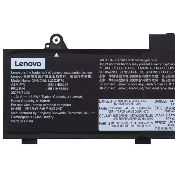 Batería para laptop Lenovo L23D3P70 L23X3P70 L23M3P70 - Image 3