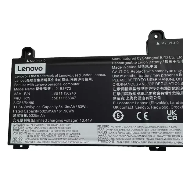 Batería para laptop LENOVO L21B3P73 SB10W52010 5B10W51909 - Image 3