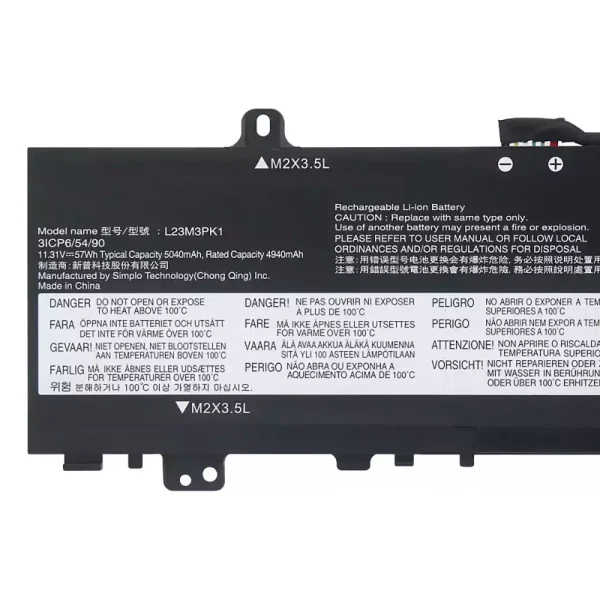 Batería para laptop LENOVO L23M3PK1 L23X3PK1 L23B3PK1 L23D3PK1 L23C3PK1 - Image 3
