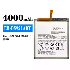 Batería telefono celular EB-BS921ABY para Samsung Galaxy S24 5G