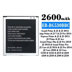 Batería telefono celular EB-BG530BBC para Samsung J3/J3 2016/J3 Pro 2016/J5/J5 2015