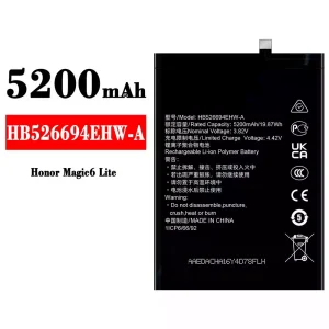 Batería telefono celular HB526694EHW-A para HUAWEI Honor Magic 6 Lite