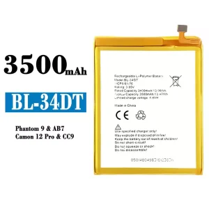 Batería telefono celular BL-34DT para Tecno Phantom 9/ Camon 12 Pro