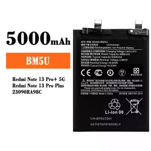 Batería telefono celular BM5U para Xiaomi Redmi Note 13 Pro+  / Redmi Note 13 Pro Plus