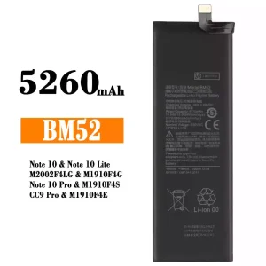 Batería telefono celular BM52 para Xiaomi Note 10,Note 10 Lite,Note 10 Pro / CC9 Pro