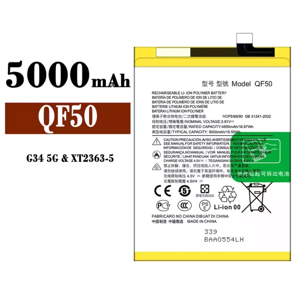 Batería telefono celular QF50 para Motorola G34 5G / G04 / G24 - weshop ...