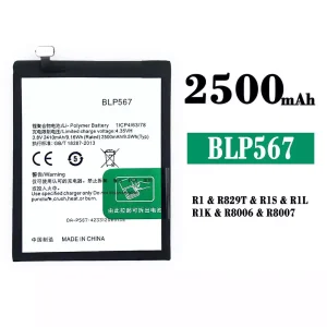 Batería telefono celular BLP567 para OPPO R1/R1S/R1L/R1K