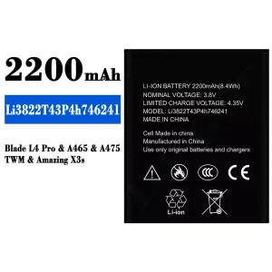 Batería telefono celular Li3822T43P4h746241 para ZTE Blade L4 Pro/Amazing X3s