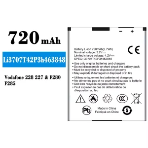 Batería telefono celular Li3707T42P3h463848 para ZTE Vodafone 228 227/F280/F285