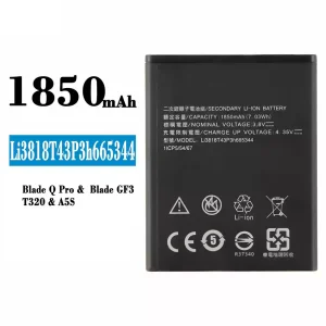 Batería telefono celular Li3818T43P3h665344 para ZTE Blade Q Pro/Blade GF3/T320/A5S