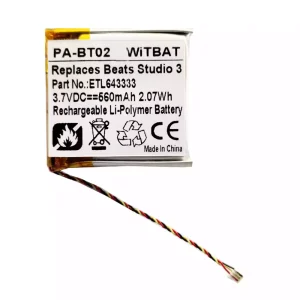 Batería para auriculares Beats Solo Pro Wireless,Studio 2 B0500,Studio 2.0,Studio 3.0,SDHP-P1401