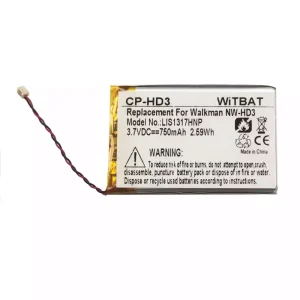 Batería para SONY NW-A2000 NW-HD3 NW-HD2